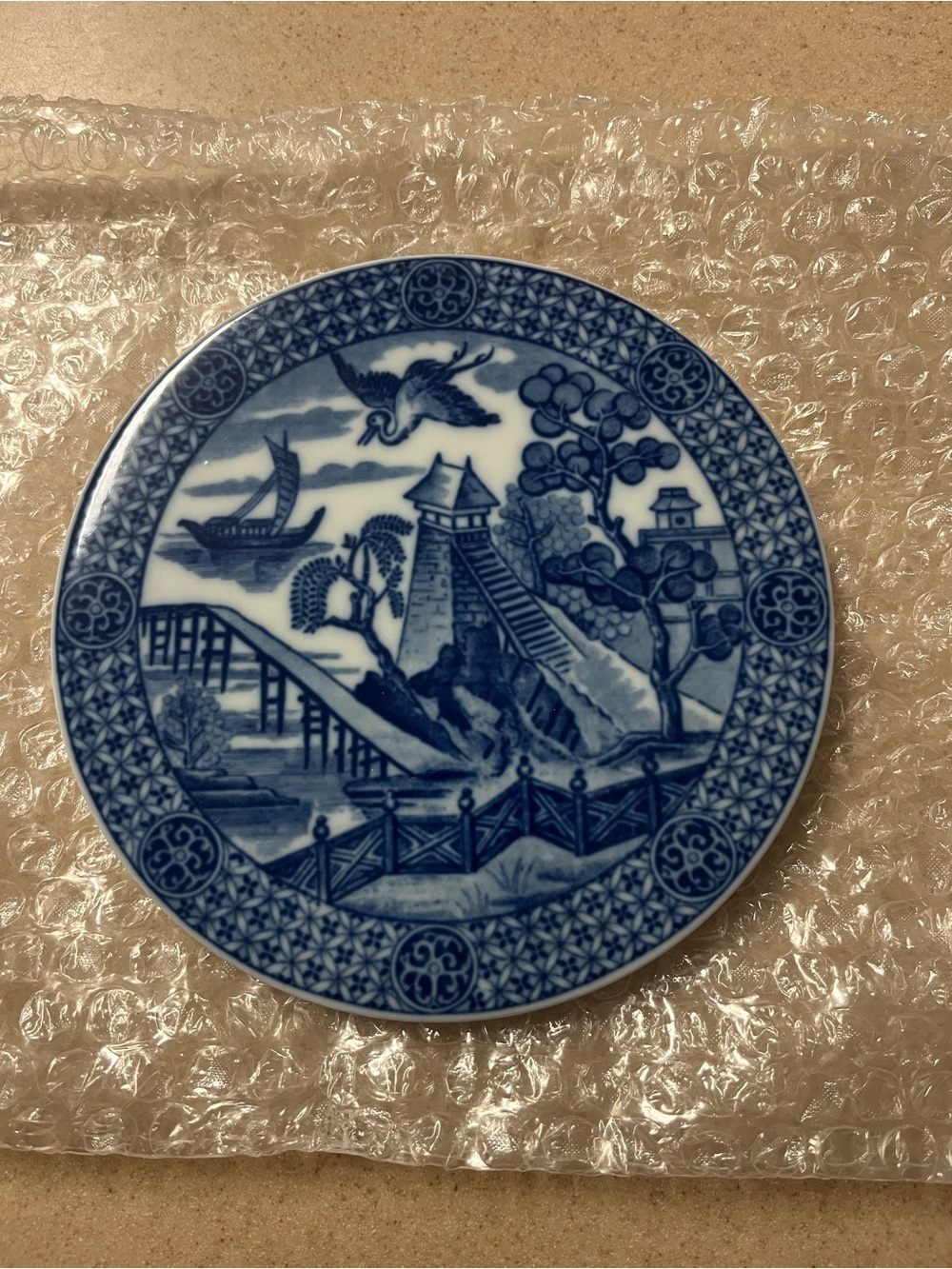 Mottahedeh Historic Charleston Blue Canton tea tile trivet